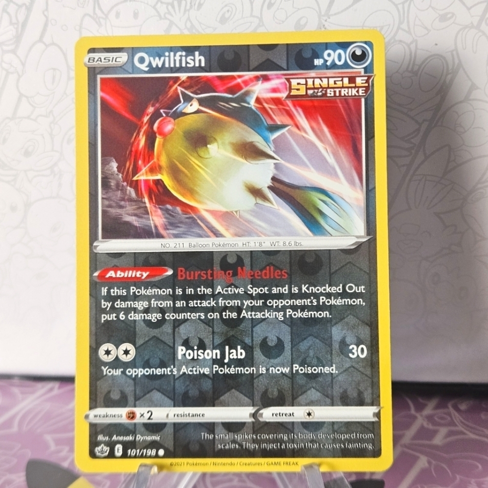 Qwilfish 101/198 Pokemon Trading Card with Gold Border